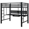Avalon Full Workstation Loft Bed Black / CS-460023