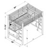 Avalon Full Workstation Loft Bed Black / CS-460023