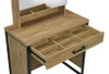 Bettin Vanity Set with Sliding Mirror and Stool Golden Oak / CS-930120