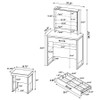 Bettin Vanity Set with Sliding Mirror and Stool Golden Oak / CS-930120
