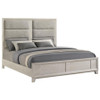Farre Eastern King Upholstered Platform Panel Bed Washed Grey / CS-225111KE