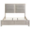Farre Eastern King Upholstered Platform Panel Bed Washed Grey / CS-225111KE