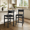Alvia Oak Wood Counter Stools With Woven Seats Set of 2 by Modway / EEI-7543