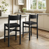 Alvia Oak Wood Counter Stools With Woven Seats Set of 2 by Modway / EEI-7543