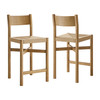 Alvia Oak Wood Counter Stools With Woven Seats Set of 2 by Modway / EEI-7543