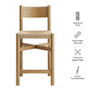 Alvia Oak Wood Counter Stools With Woven Seats Set of 2 by Modway / EEI-7543
