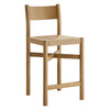 Alvia Oak Wood Counter Stools With Woven Seats Set of 2 by Modway / EEI-7543