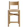 Alvia Oak Wood Counter Stools With Woven Seats Set of 2 by Modway / EEI-7543