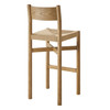 Alvia Oak Wood Bar Stools With Woven Seats Set of 2 by Modway / EEI-7544