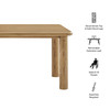 Alvia 86"-105" Extendable Rectangular Oak Wood Dining Table by Modway / EEI-7549