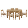 Alvia 7-Piece Oak Wood Dining Table and Chairs Set by Modway / EEI-7552