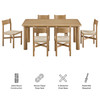 Alvia 7-Piece Oak Wood Dining Table and Chairs Set by Modway / EEI-7552