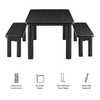 Alvia 3-Piece Oak Wood Dining Table and Benches Set by Modway / EEI-7553