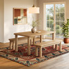 Alvia 3-Piece Oak Wood Dining Table and Benches Set by Modway / EEI-7553