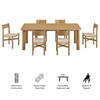 Alvia 7-Piece Oak Wood Extendable Dining Table and Chairs Set by Modway / EEI-7554