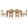 Alvia 7-Piece Oak Wood Extendable Dining Table and Chairs Set by Modway / EEI-7554
