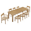 Alvia 9-Piece Oak Wood Extendable Dining Table and Chairs Set by Modway / EEI-7555