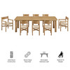 Alvia 9-Piece Oak Wood Extendable Dining Table and Chairs Set by Modway / EEI-7555