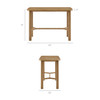 Alvia 5-Piece Rectangular Oak Wood Bar Table With Bar Stools Set by Modway / EEI-7557