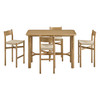 Alvia 5-Piece Rectangular Oak Wood Bar Table With Bar Stools Set by Modway / EEI-7557