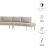 Porta 3 Piece Outdoor Patio Aluminum Modular Sofa by Modway / EEI-7612