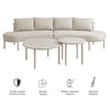 Porta 4 Piece Outdoor Patio Aluminum Modular Sofa Set by Modway / EEI-7613