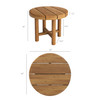 Eleni 20-Inch Round Outdoor Patio Teak Wood Side Table by Modway / EEI-7657
