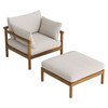 Eleni 2-Piece Outdoor Patio Teak Wood Armchair and Ottoman Set by Modway / EEI-7658