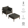 Eleni 2-Piece Outdoor Patio Teak Wood Armchair and Ottoman Set by Modway / EEI-7658