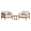 Eleni 3-Piece Outdoor Patio Teak Wood Furniture Set by Modway / EEI-7659