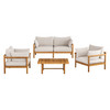 Eleni 4-Piece Outdoor Patio Teak Wood Sofa Set by Modway / EEI-7661