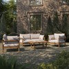 Eleni 4-Piece Outdoor Patio Teak Wood Sofa Set by Modway / EEI-7661