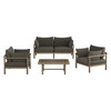 Eleni 4-Piece Outdoor Patio Teak Wood Sofa Set by Modway / EEI-7661