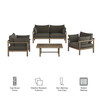 Eleni 4-Piece Outdoor Patio Teak Wood Sofa Set by Modway / EEI-7661