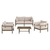 Eleni 4-Piece Outdoor Patio Teak Wood Sofa Set by Modway / EEI-7661