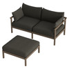 Eleni 2-Piece Outdoor Patio Teak Wood Loveseat with Ottoman Set by Modway / EEI-7662