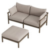 Eleni 2-Piece Outdoor Patio Teak Wood Loveseat with Ottoman Set by Modway / EEI-7662