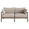 Eleni 2-Piece Outdoor Patio Teak Wood Loveseat with Ottoman Set by Modway / EEI-7662