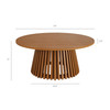 Lane 39 Inch Round Outdoor Patio Teak Wood Coffee Table by Modway / EEI-7681