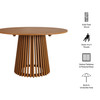 Lane 47 Inch Round Outdoor Patio Teak Wood Dining Table by Modway / EEI-7683
