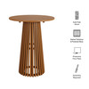 Lane 31 Inch Round Outdoor Patio Teak Wood Bar Table by Modway / EEI-7685