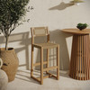 Reed 44 Inch Outdoor Patio Outdoor Teak Wood Rattan Bar Stool by Modway / EEI-7692