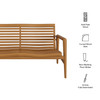 Hayden 56 Inch Outdoor Patio Teak Wood Loveseat by Modway / EEI-7693