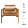 Hayden Outdoor Patio Teak Wood Armchair by Modway / EEI-7694