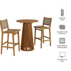 Rowe 3-Piece Outdoor Patio Teak Wood Bar Set by Modway / EEI-7696