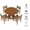 Rowe 5-Piece Outdoor Patio Teak Wood Dining Set by Modway / EEI-7702