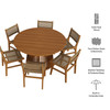 Rowe 7-Piece Outdoor Patio Teak Wood Dining Set by Modway / EEI-7704