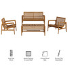 Hayden 4-Piece Outdoor Patio Teak Wood Furniture Set by Modway / EEI-7706