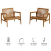 Hayden Outdoor Patio Teak Wood Armchairs Set of 2 by Modway / EEI-7707