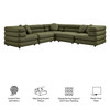 Jubilee 5-Piece Upholstered Modular L-Shaped Sofa Set by Modway / EEI-7714